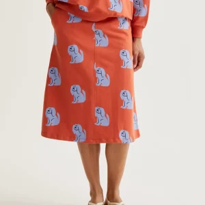 Falda midi con estampado Brown Dog