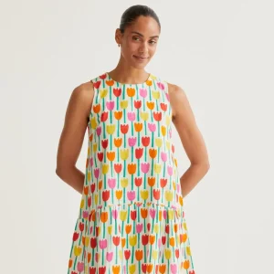 Vestido corto con estampado Tulipa