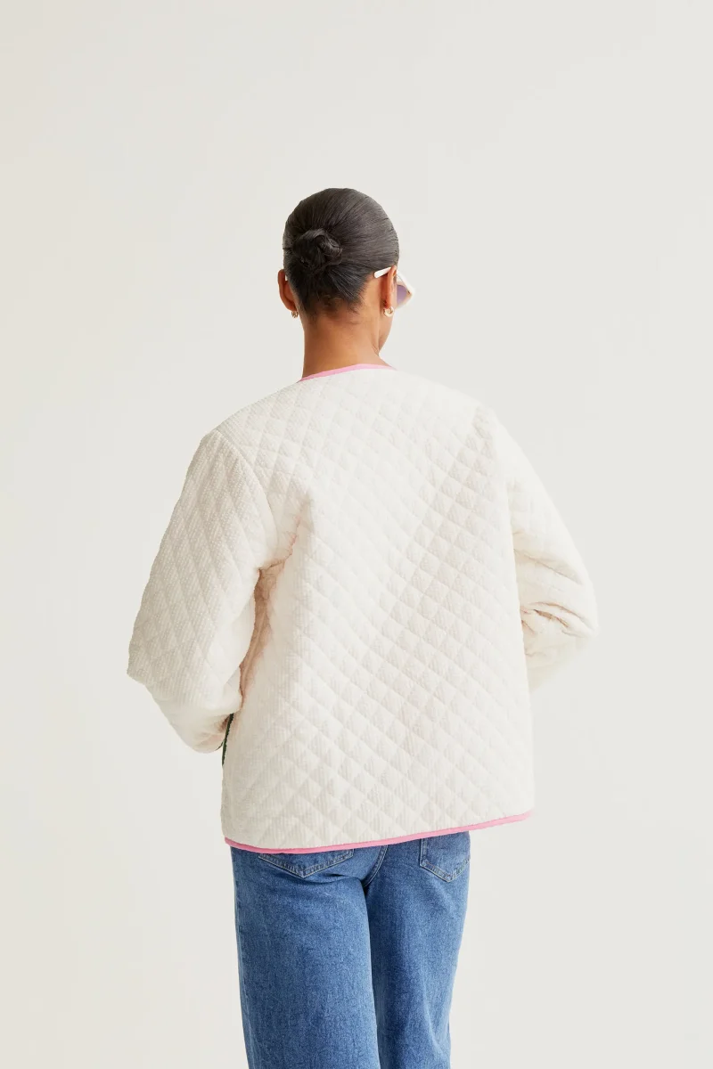 Chaqueta 100% algodón blanco roto - Imagen 3