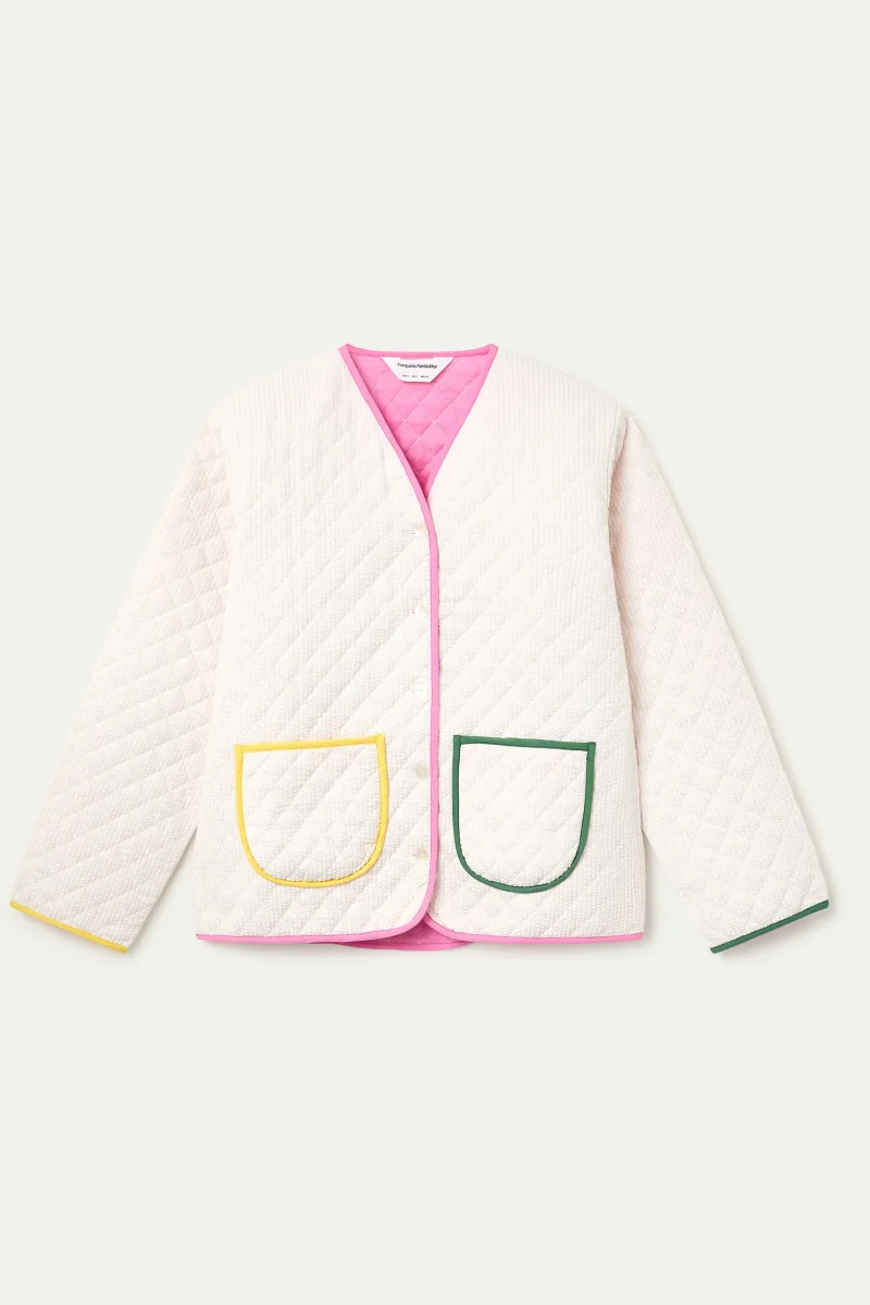 Chaqueta 100% algodón blanco roto - Imagen 7