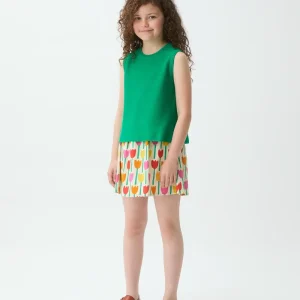 Top de niña punto verde