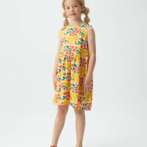 Vestido corto de niña con estampado Citrus