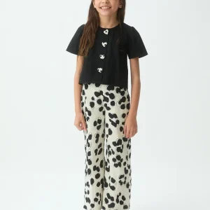 Top de niña 100% algodón negro