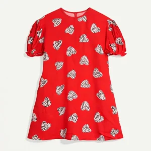 Vestido corto de niña con mangas con estampado Harmony Red