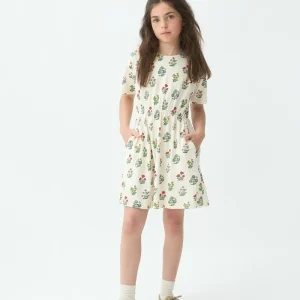 Vestido corto de niña con estampado Gardener