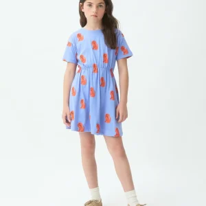 Vestido corto de niña con estampado de perrito