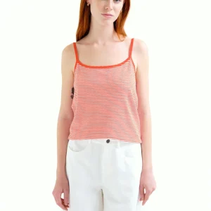 Top con estampado de rayas blanco y rojo