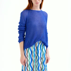 Jersey punto calado azul