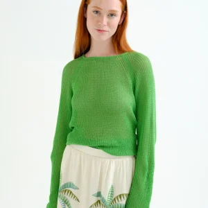 Jersey punto calado verde