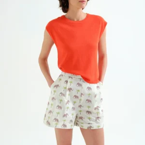 Top de punto suave naranja