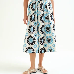 Falda midi con estampado Waterfall
