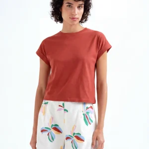 Camiseta mezcla algodón marrón