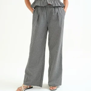 Pantalón cuadros vichy negro