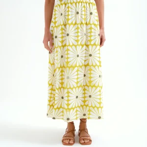 Falda larga con estampado Olive Flower