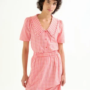 Camisa cuadros vichy rojo