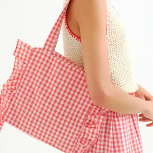Bolso de cuadros vichy rojo