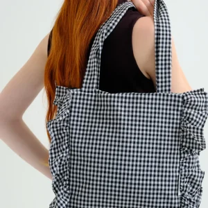 Bolso de cuadros vichy negro