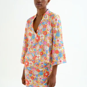 Top playero con estampado Bloom