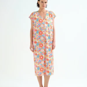 Kaftan largo con estampado Bloom