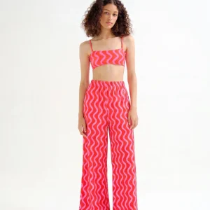 Pantalón con estampado Wave Red & Pink