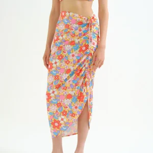Falda midi con estampado Bloom