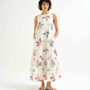 Vestido largo con estampado Monarda