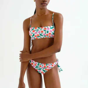 Top bikini recto estampado Guinda