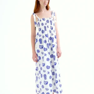 Vestido largo con estampado Lobster