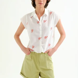 Camisa con bordado de Langosta roja
