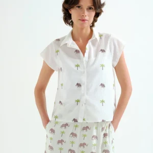 Camisa con estampado Elefante y Palmera
