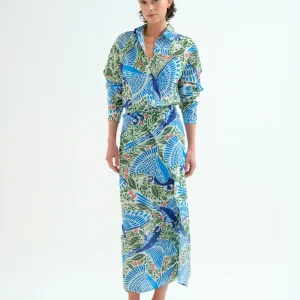Pareo con estampado Parrot