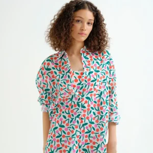 Camisa playera con estampado Guinda