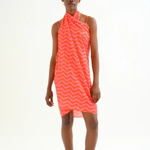 Pareo con estampado Wave Red & Pink