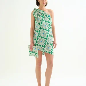 Pareo con estampado Olive Flower Green