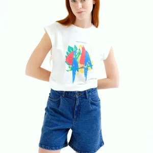 Camiseta con estampado de Guacamayas "Compañía Fantástica"