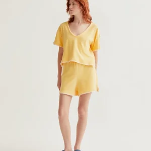 Shorts playero amarillo claro