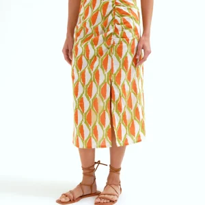 Falda midi con estampado Aloe