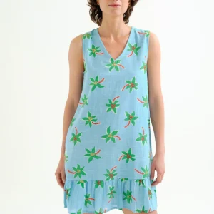 Vestido corto con estampado Cocotero Small
