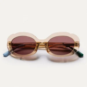 Gafas de sol ambar con punta patillas multicolor verde y azul claro