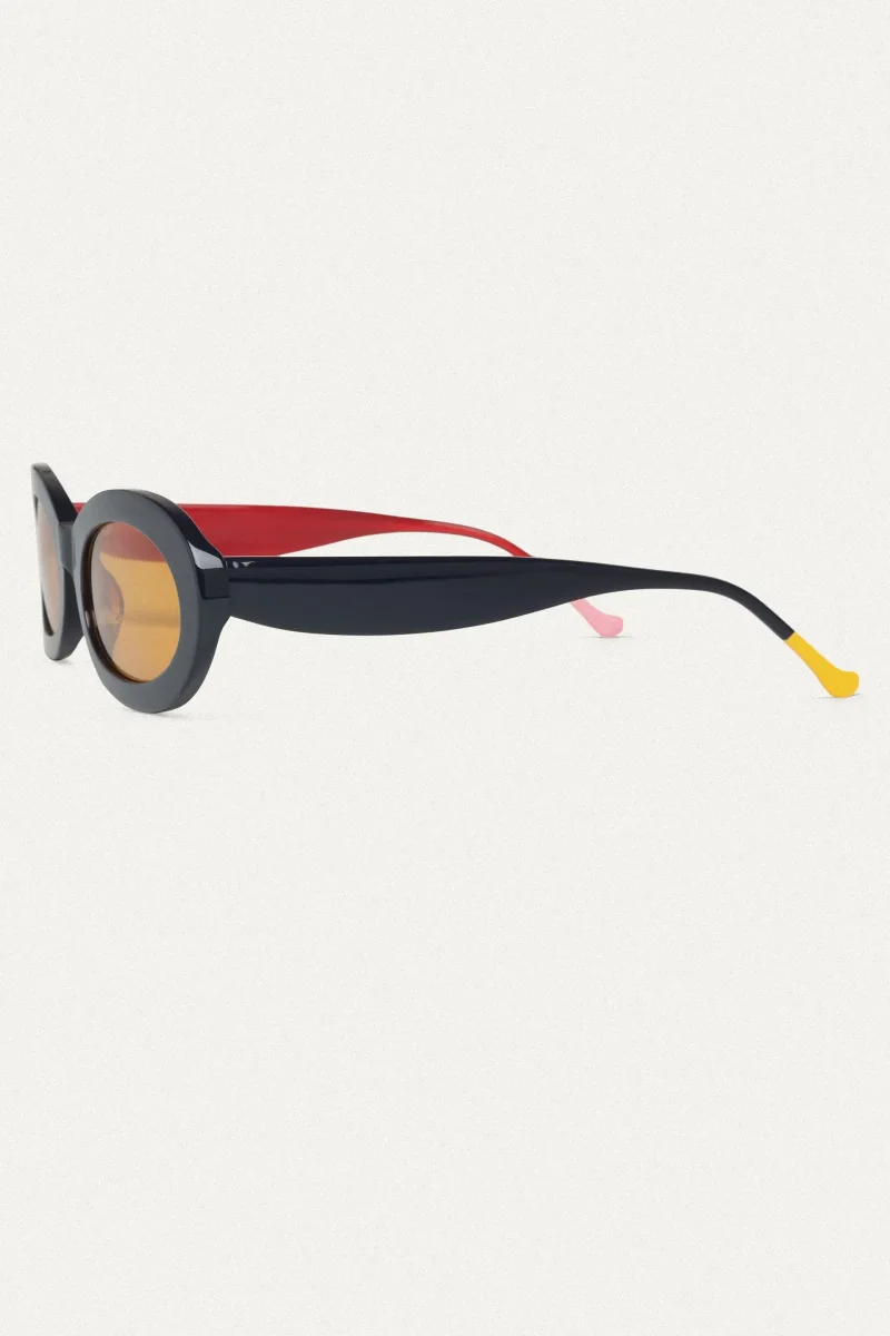 Gafas azul marino con punta patillas multicolor rosa y amarillo - Imagen 4