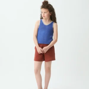 Top punto de niña azul