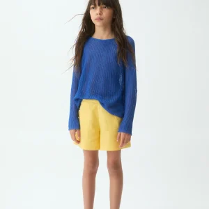 Jersey punto azul manga larga de niña