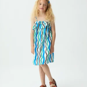 Vestido corto de niña con estampado Sea & Mountain