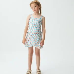 Falda corta pareo de niña con estampado Popcorn