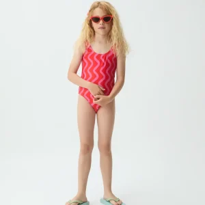 Bañador de niña con estampado Wave Red & Pink