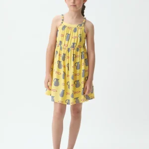 Vestido corto de niña con estampado Brava