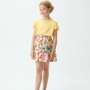 Camiseta de niña manga corta amarilla