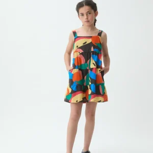 Vestido corto de niña con estampado Tutti Frutti Big