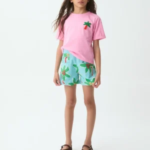 Camiseta de niña 100% algodón con parche de palmera