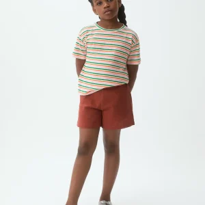 Camiseta de niña 100% algodón con estampado rayas especial multicolor